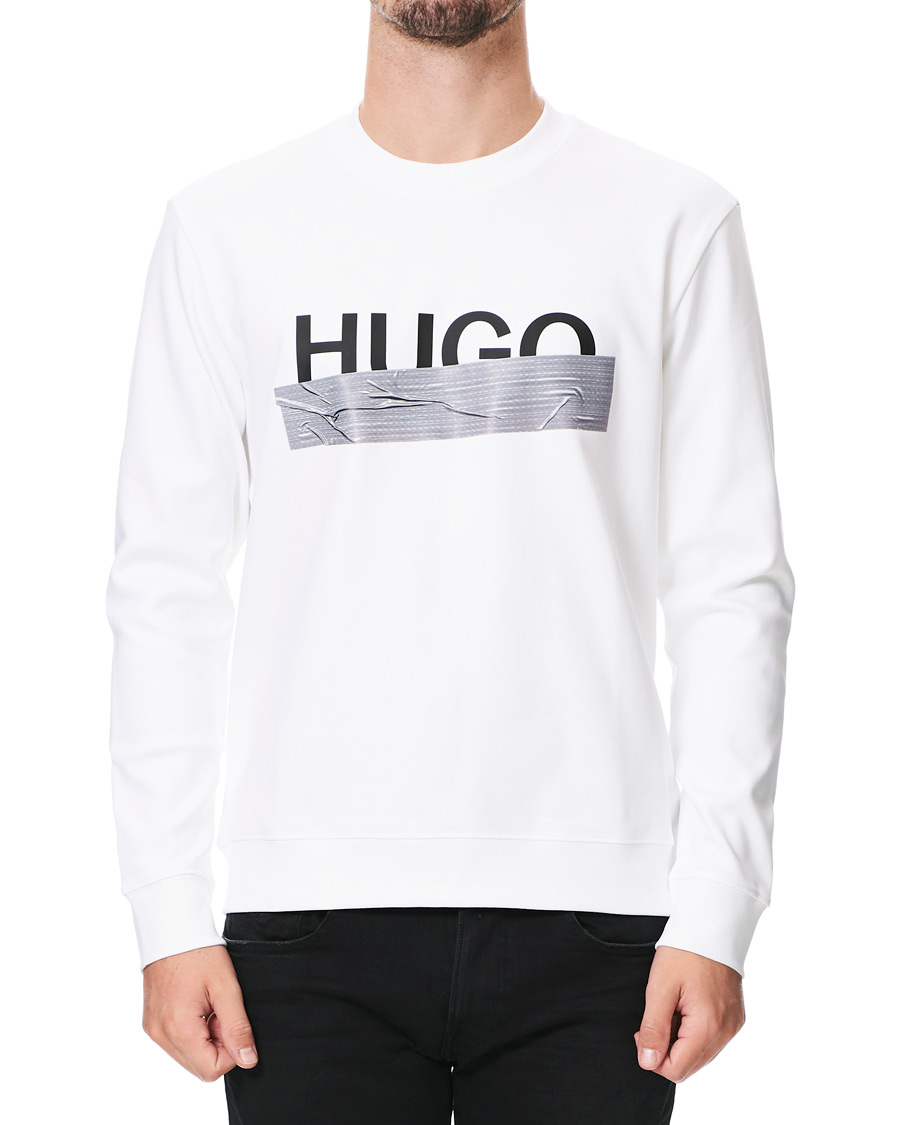 Hombres | Jerséis y prendas de punto | HUGO | Dicago Logo Crew Neck Sweatshirt White