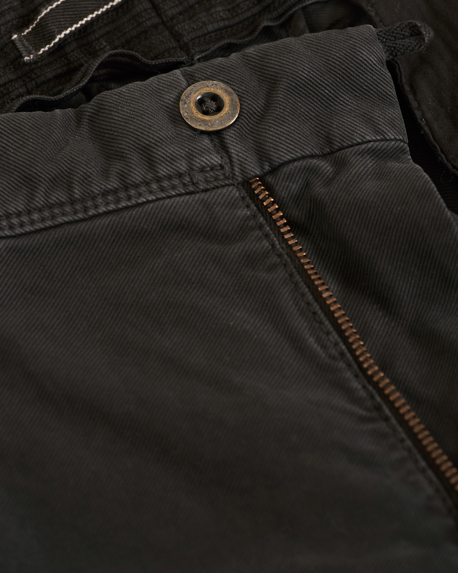 Hombres | Pantalones | Incotex | Slim Fit Garment Dyed Washed Slacks Black