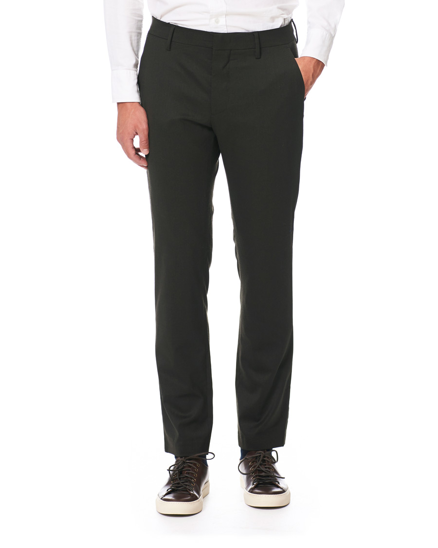 Hombres | Pantalones | NN07 | Theo Regular Fit Wool Trousers Army Green
