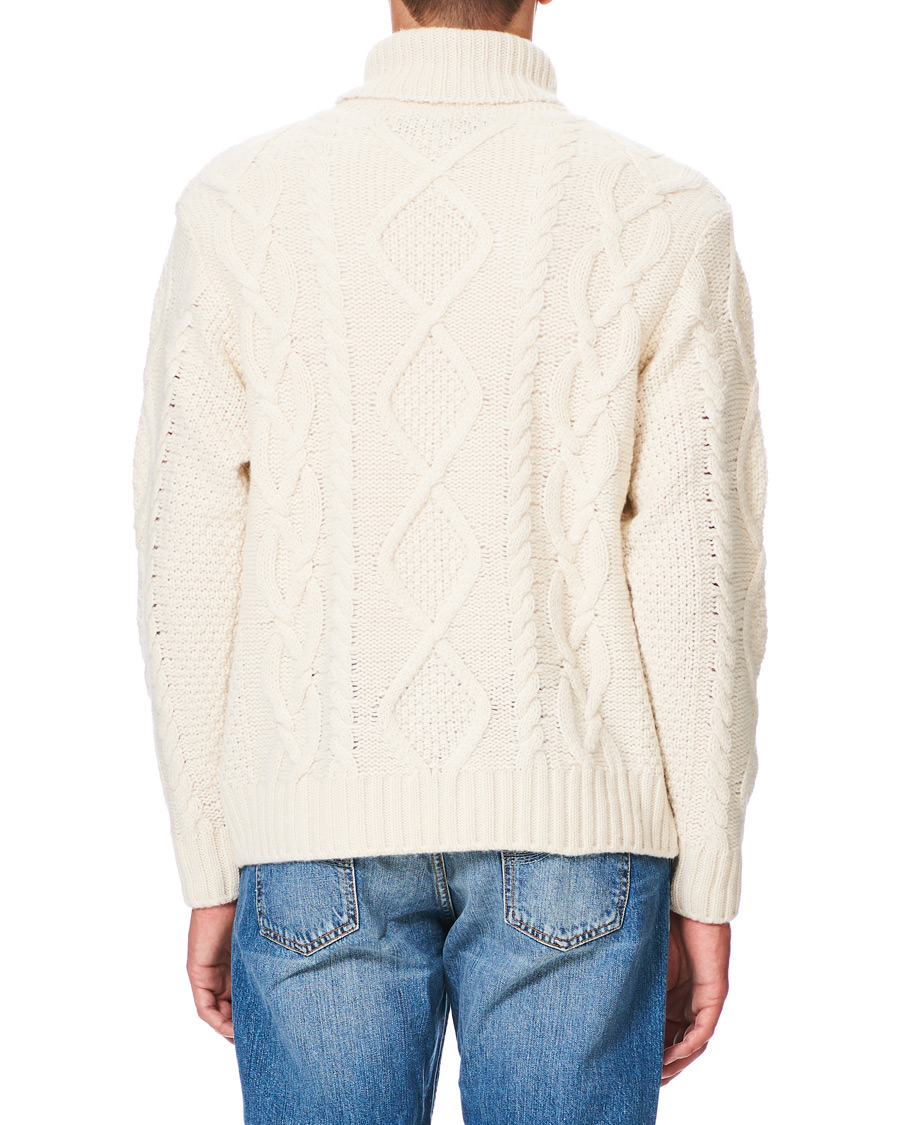 Hombres | Jerséis y prendas de punto | Nudie Jeans | Didrik Braided Rollneck Dusty White