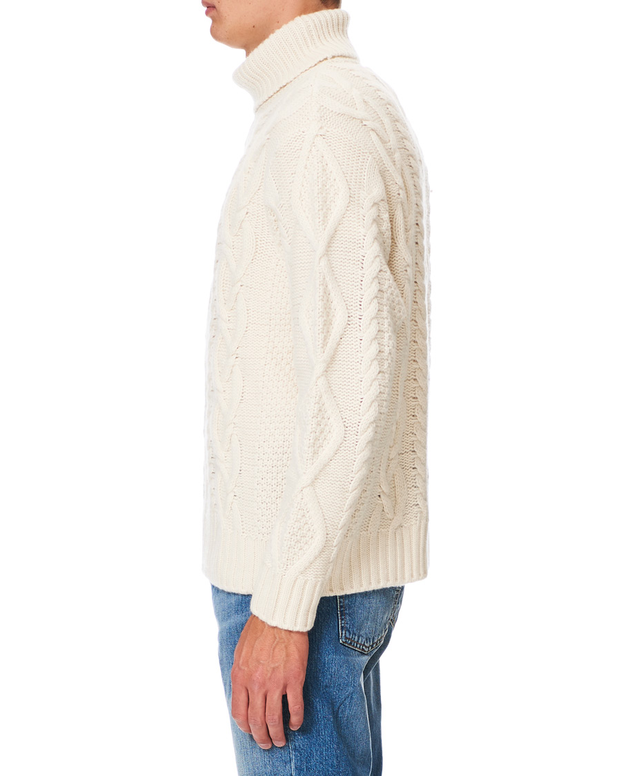 Hombres | Jerséis y prendas de punto | Nudie Jeans | Didrik Braided Rollneck Dusty White