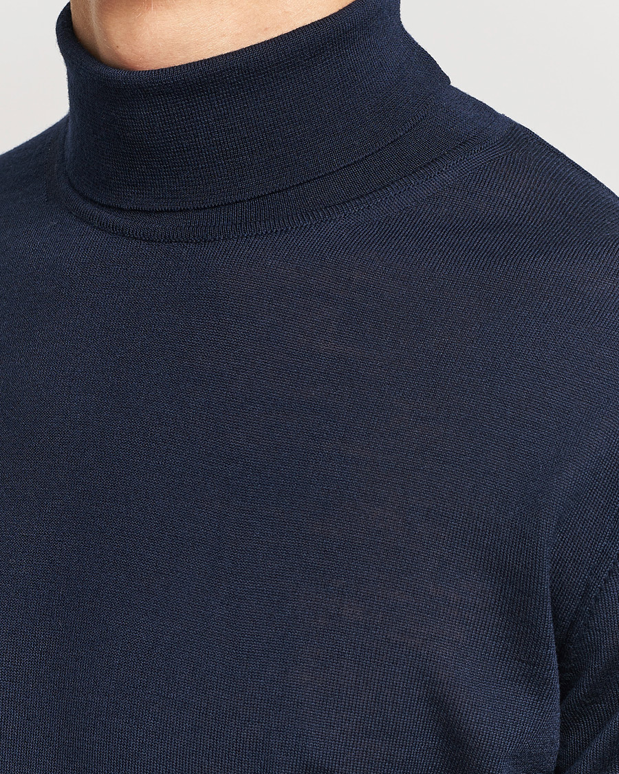 Hombres | Jerséis y prendas de punto | Stenströms | Fine Merino Rollneck Navy
