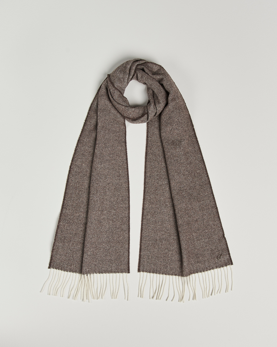 Hombres | Stenströms Herringbone Wool Scarf Brown | Stenströms | Herringbone Wool Scarf Brown