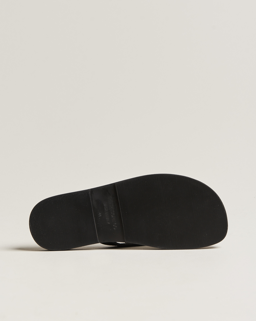 Hombres | The Resort Co Saffiano Leather Flip-Flop Black | The Resort Co | Saffiano Leather Flip-Flop Black