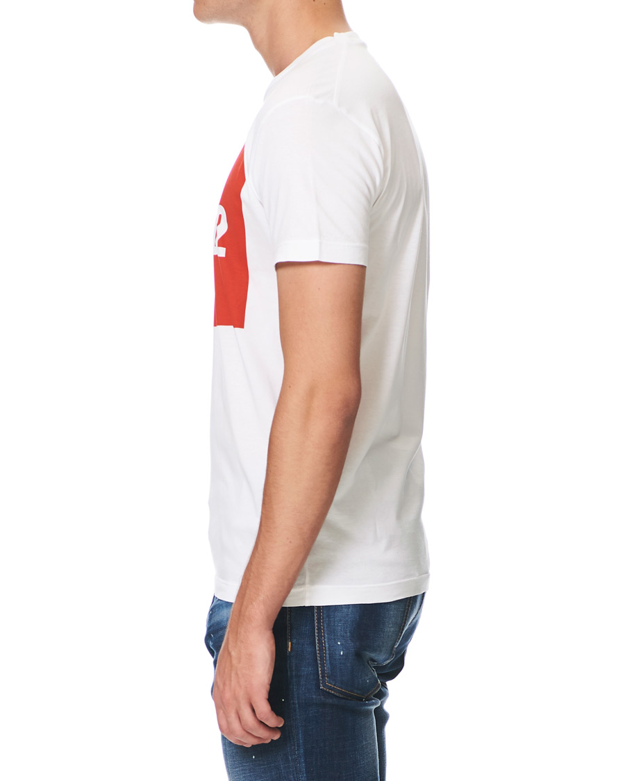 Hombres | Camisetas | Dsquared2 | Cool Fit Box Print Logo Crew Neck Tee White