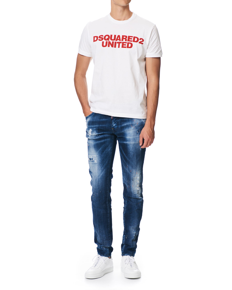 Hombres | Camisetas | Dsquared2 | Slouch Fit Logo Crew Neck Tee White