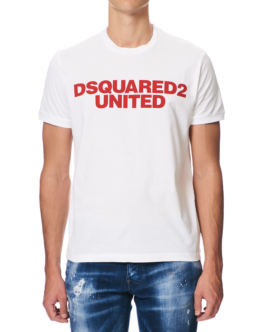 Hombres | Camisetas | Dsquared2 | Slouch Fit Logo Crew Neck Tee White