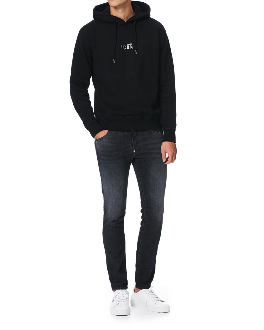 Hombres | Jerséis y prendas de punto | Dsquared2 | Cool Fit Icon Small Logo Hoodie Black