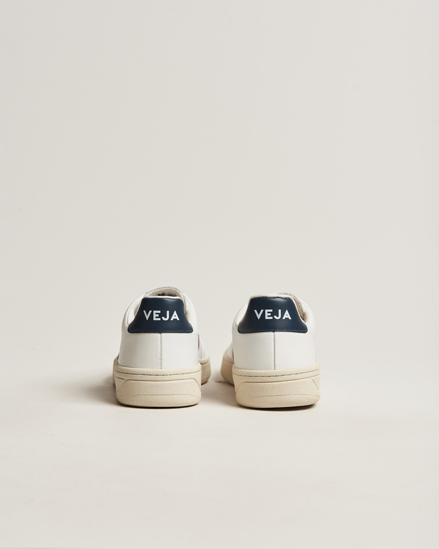 Hombres | Veja V-12 Leather Sneaker White/Marsala Nautico | Veja | V-12 Leather Sneaker White/Marsala Nautico