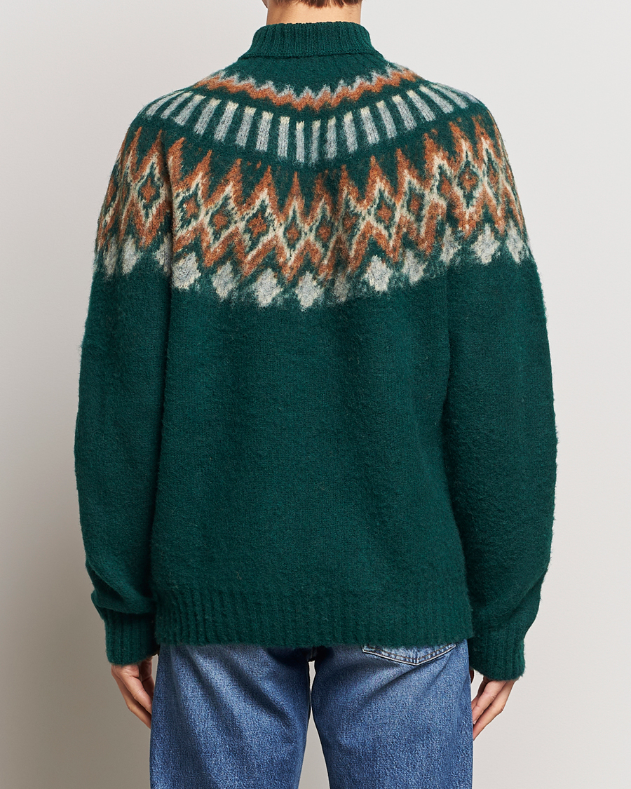Hombres | Jerséis y prendas de punto | Howlin' | Brushed Wool Fair Isle Roll Neck Forest