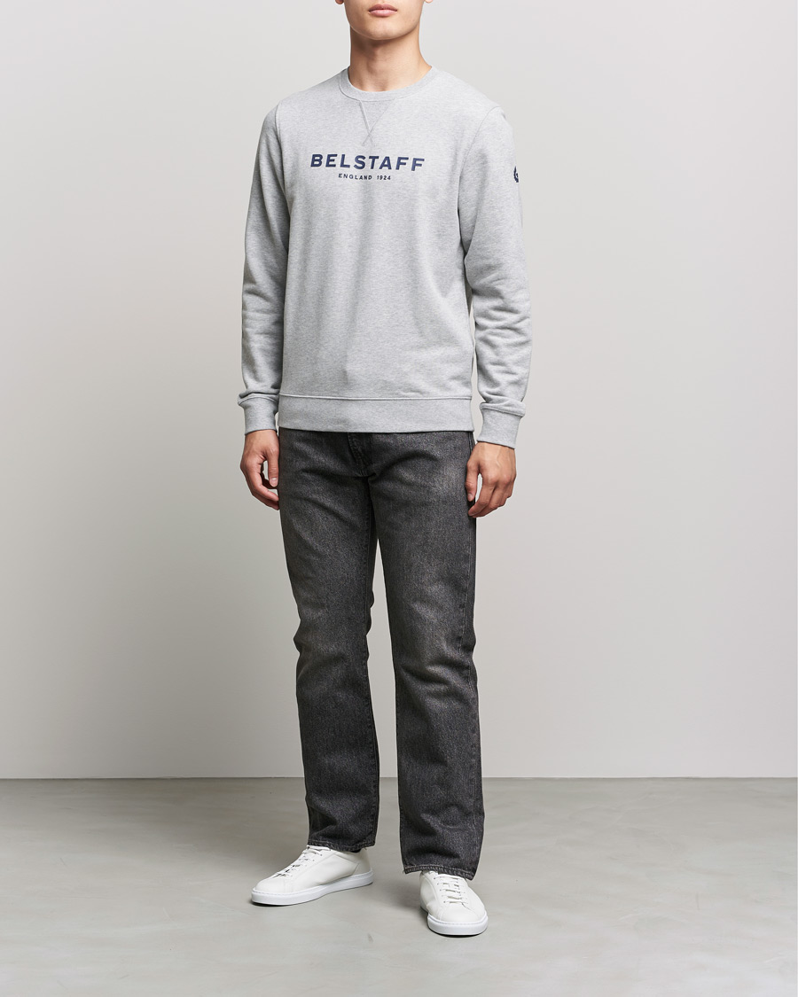Hombres | Jerséis y prendas de punto | Belstaff | 1924 Crew Neck Logo Sweat Grey Melange