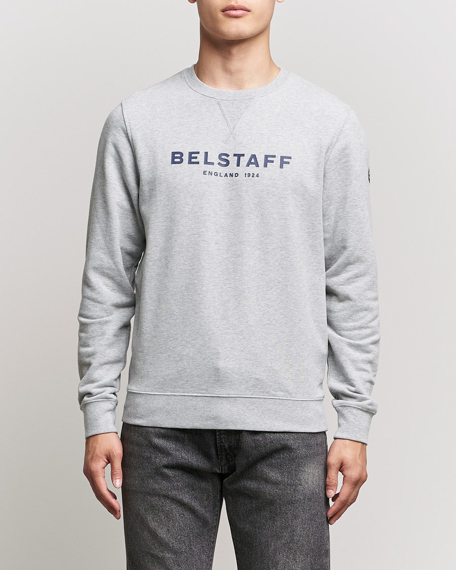 Hombres | Jerséis y prendas de punto | Belstaff | 1924 Crew Neck Logo Sweat Grey Melange