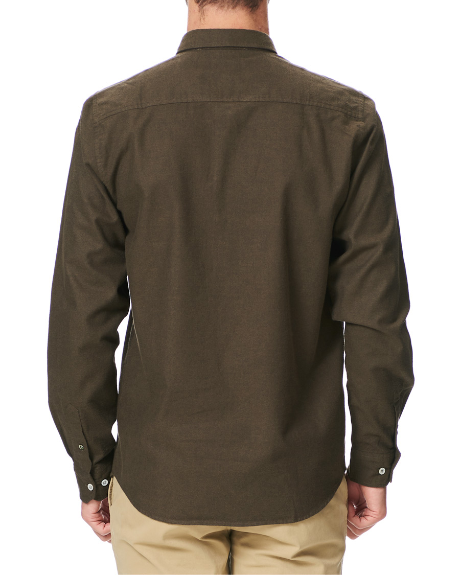 Hombres | Camisas | Norse Projects | Anton Brushed Flannel Shirt Dark Green