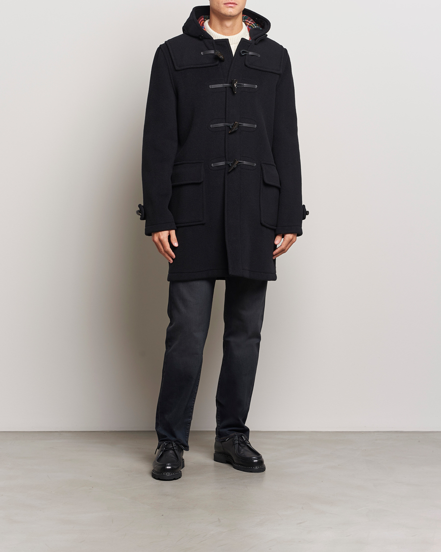 Hombres | Abrigos y chaquetas | Gloverall | Morris Duffle Coat Black/Royal Stewart