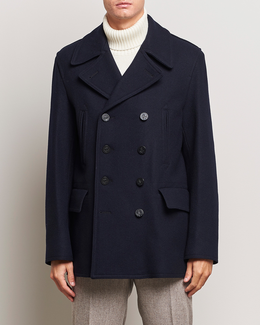 Hombres | Abrigos y chaquetas | Gloverall | Churchill Reefer Peacoat Navy