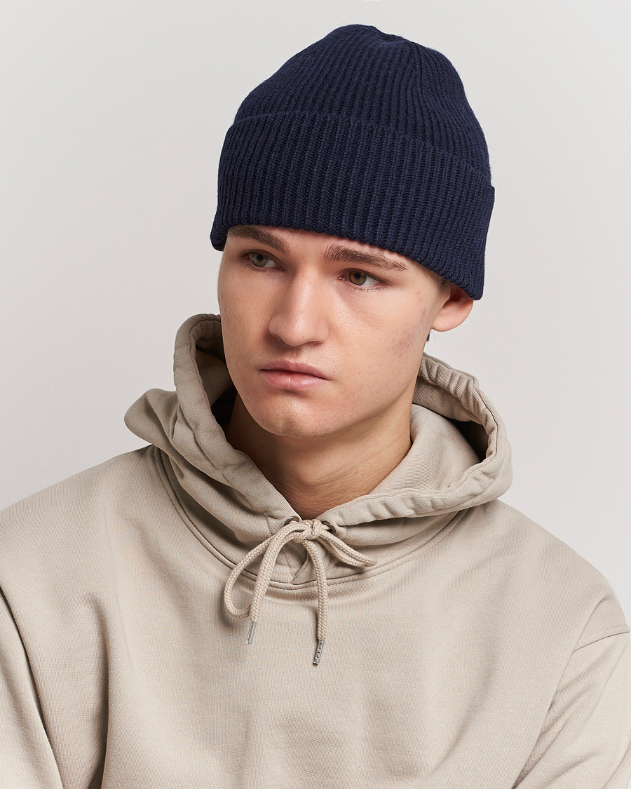 Hombres | Gorros | Colorful Standard | Merino Wool Beanie Navy Blue