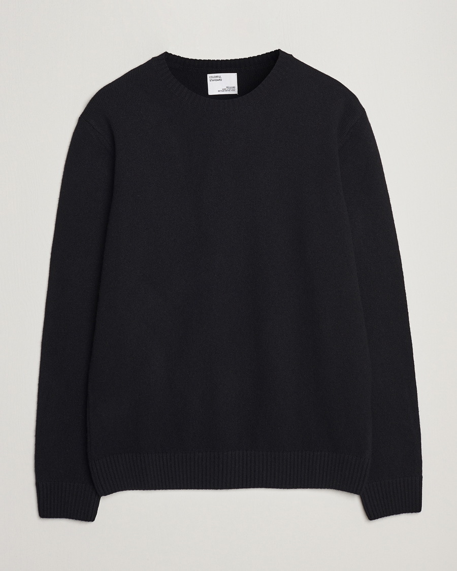 Hombres | Jerséis y prendas de punto | Colorful Standard | Classic Merino Wool Crew Neck Deep Black