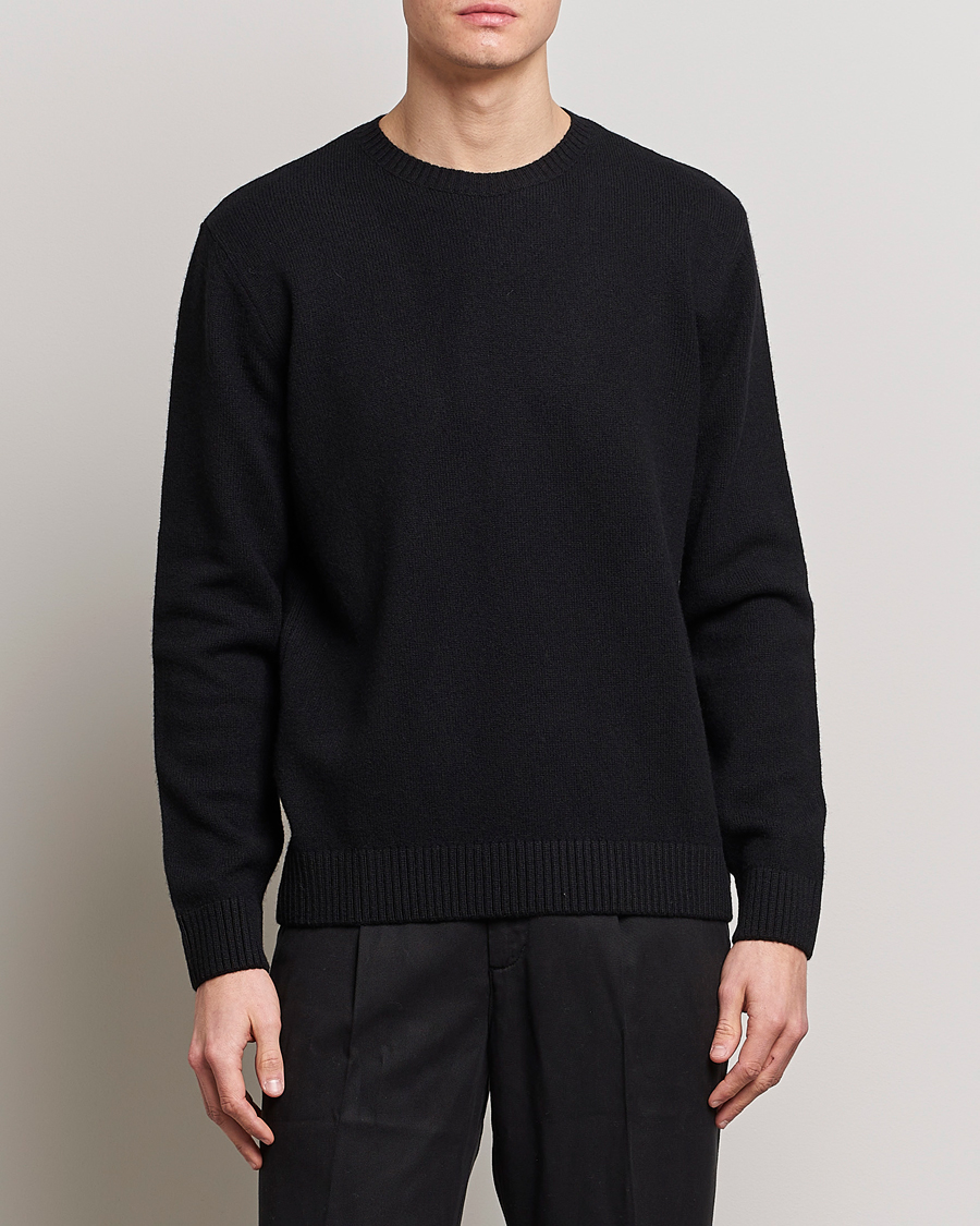 Hombres | Jerséis y prendas de punto | Colorful Standard | Classic Merino Wool Crew Neck Deep Black