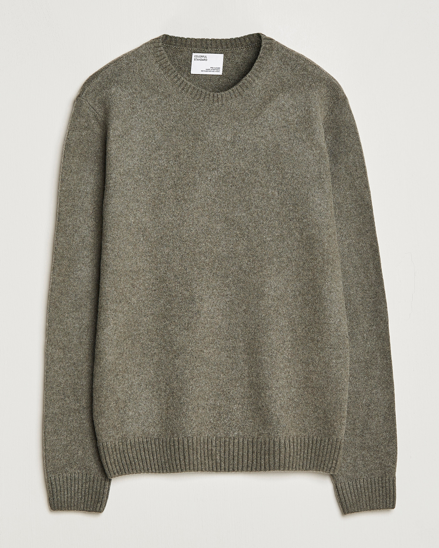 Hombres | Jerséis y prendas de punto | Colorful Standard | Classic Merino Wool Crew Neck Dusty Olive