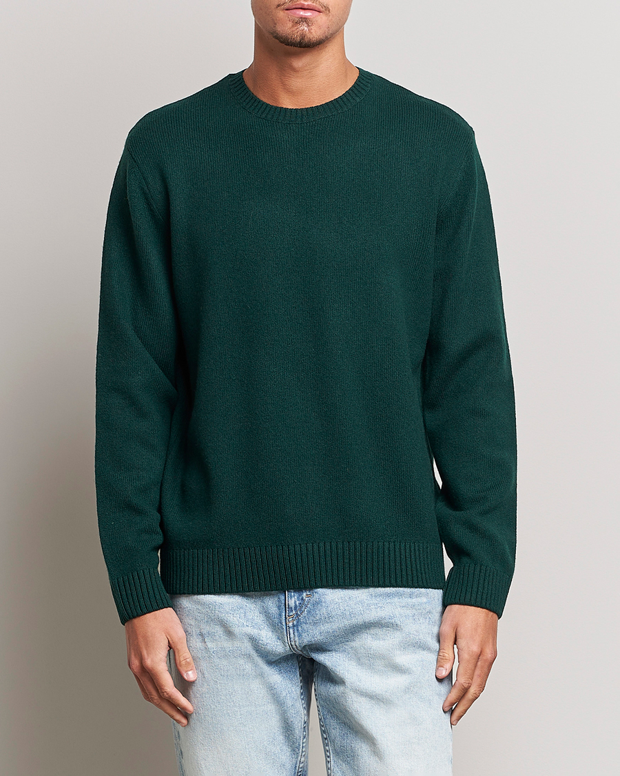Hombres | Jerséis y prendas de punto | Colorful Standard | Classic Merino Wool Crew Neck Emerald Green