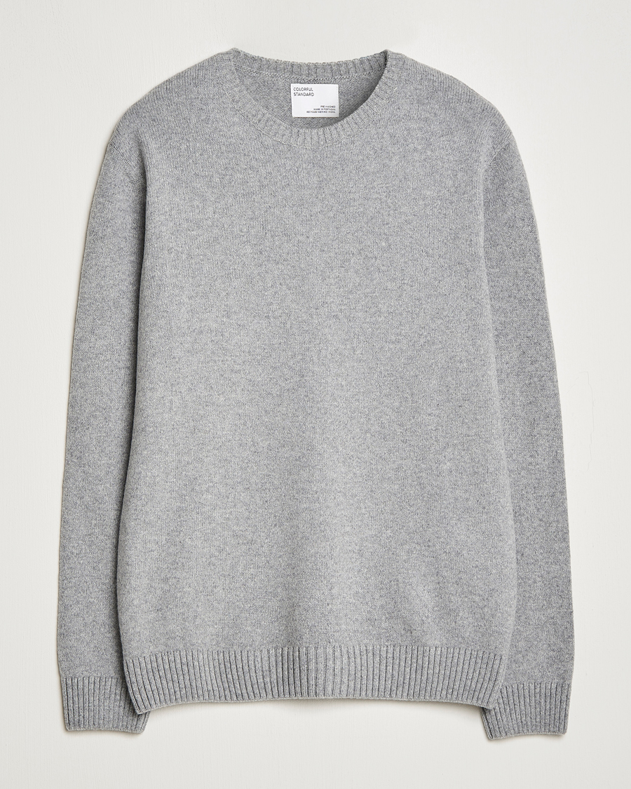 Hombres | Jerséis y prendas de punto | Colorful Standard | Classic Merino Wool Crew Neck Heather Grey