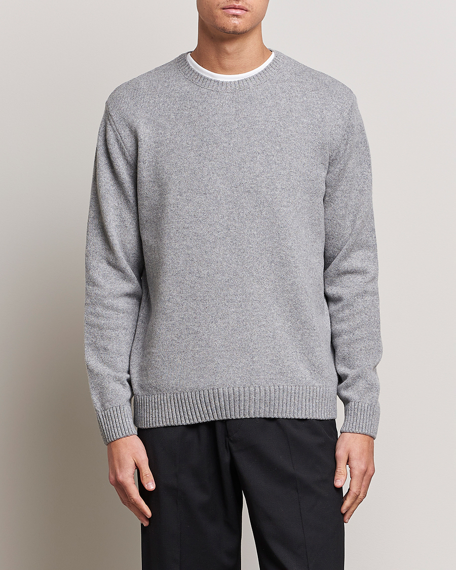 Hombres | Jerséis y prendas de punto | Colorful Standard | Classic Merino Wool Crew Neck Heather Grey