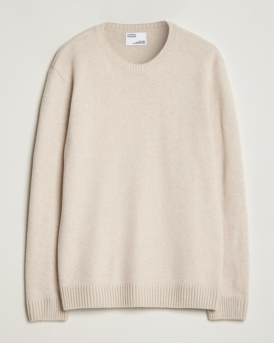 Hombres | Jerséis y prendas de punto | Colorful Standard | Classic Merino Wool Crew Neck Ivory White