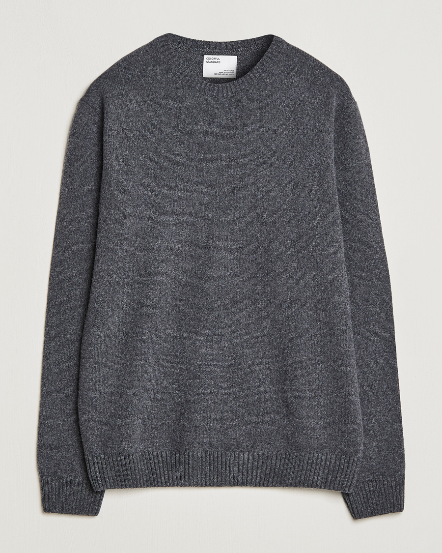 Hombres | Jerséis y prendas de punto | Colorful Standard | Classic Merino Wool Crew Neck Lava Grey