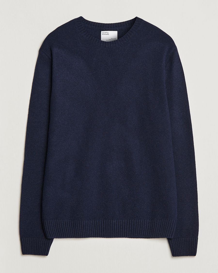 Hombres | Jerséis y prendas de punto | Colorful Standard | Classic Merino Wool Crew Neck Navy Blue