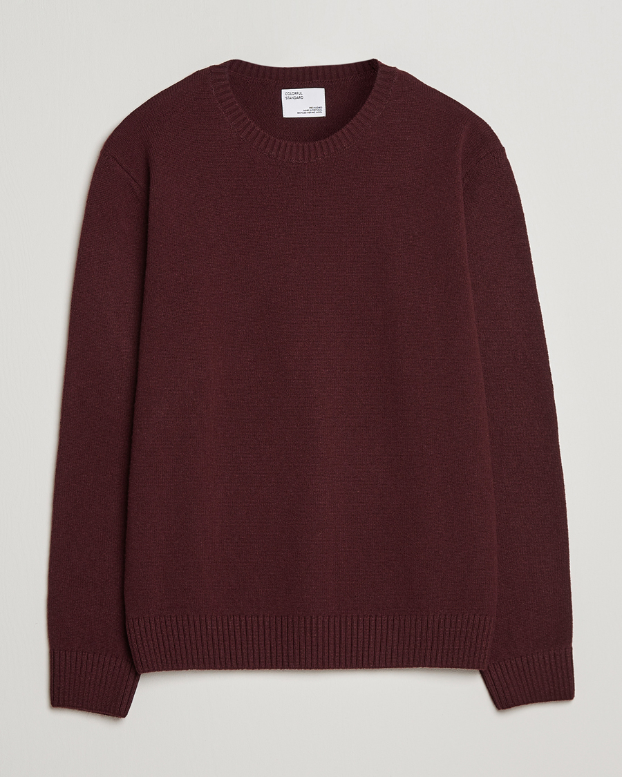 Hombres | Jerséis y prendas de punto | Colorful Standard | Classic Merino Wool Crew Neck Oxblood Red
