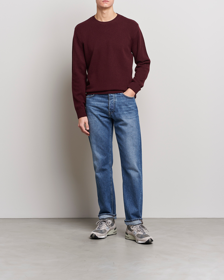 Hombres | Jerséis y prendas de punto | Colorful Standard | Classic Merino Wool Crew Neck Oxblood Red