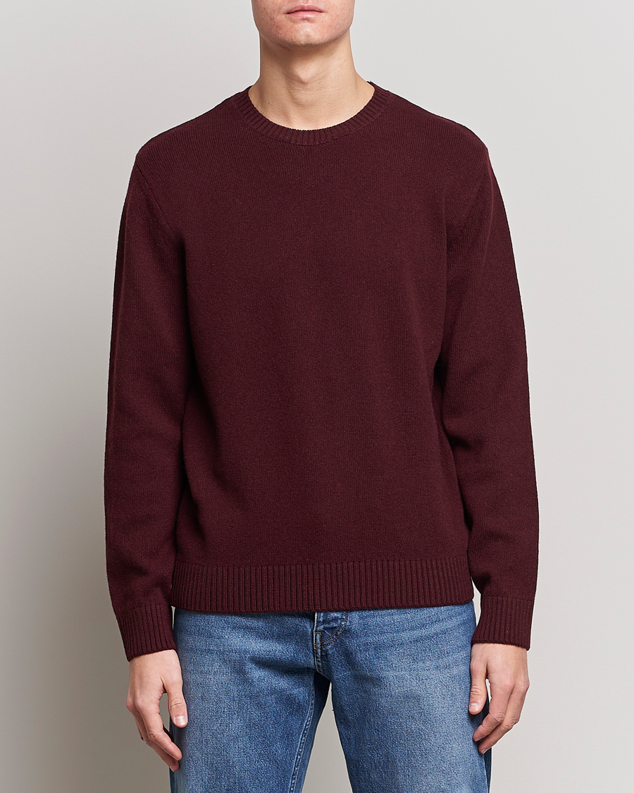 Hombres | Jerséis y prendas de punto | Colorful Standard | Classic Merino Wool Crew Neck Oxblood Red