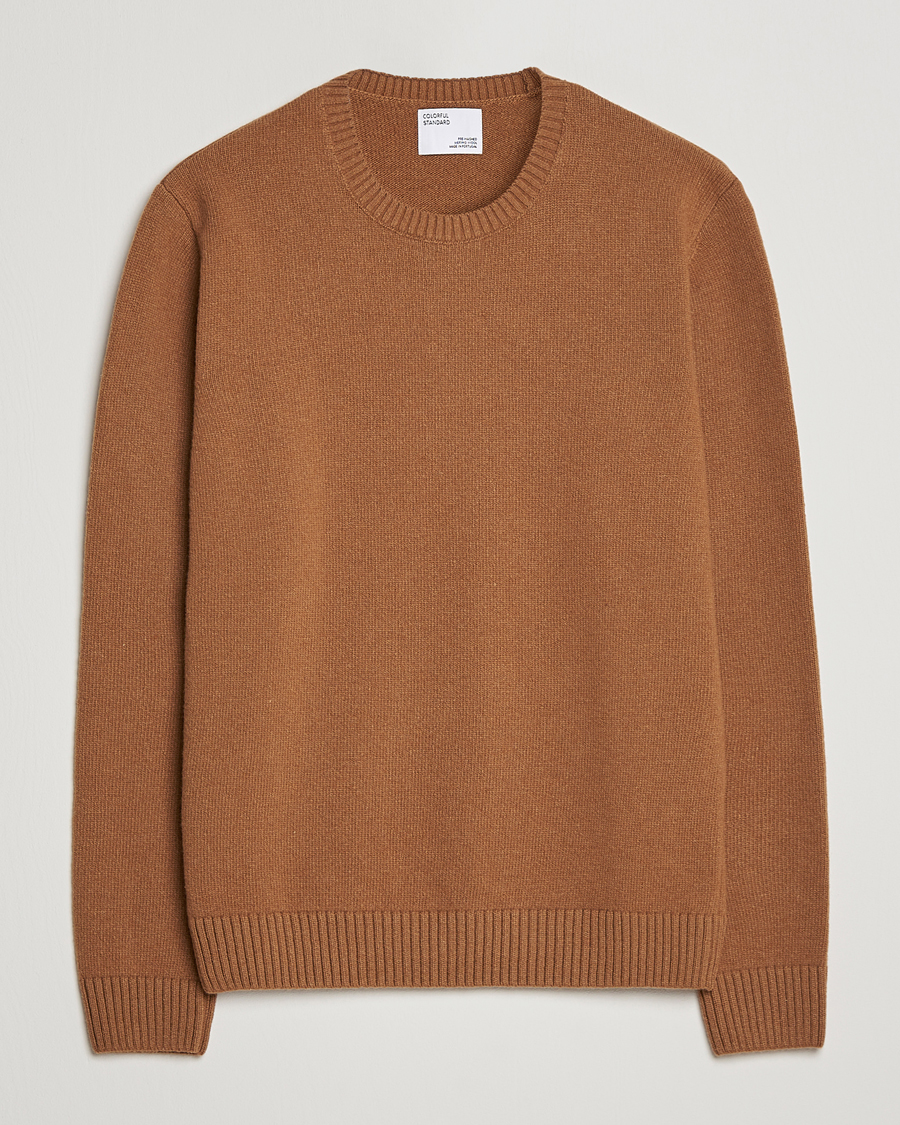 Hombres | Jerséis y prendas de punto | Colorful Standard | Classic Merino Wool Crew Neck Sahara Camel