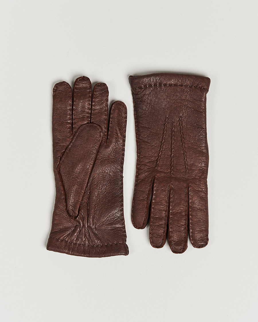 Hombres | Guantes | Hestra | Peccary Handsewn Cashmere Lined Glove Siena