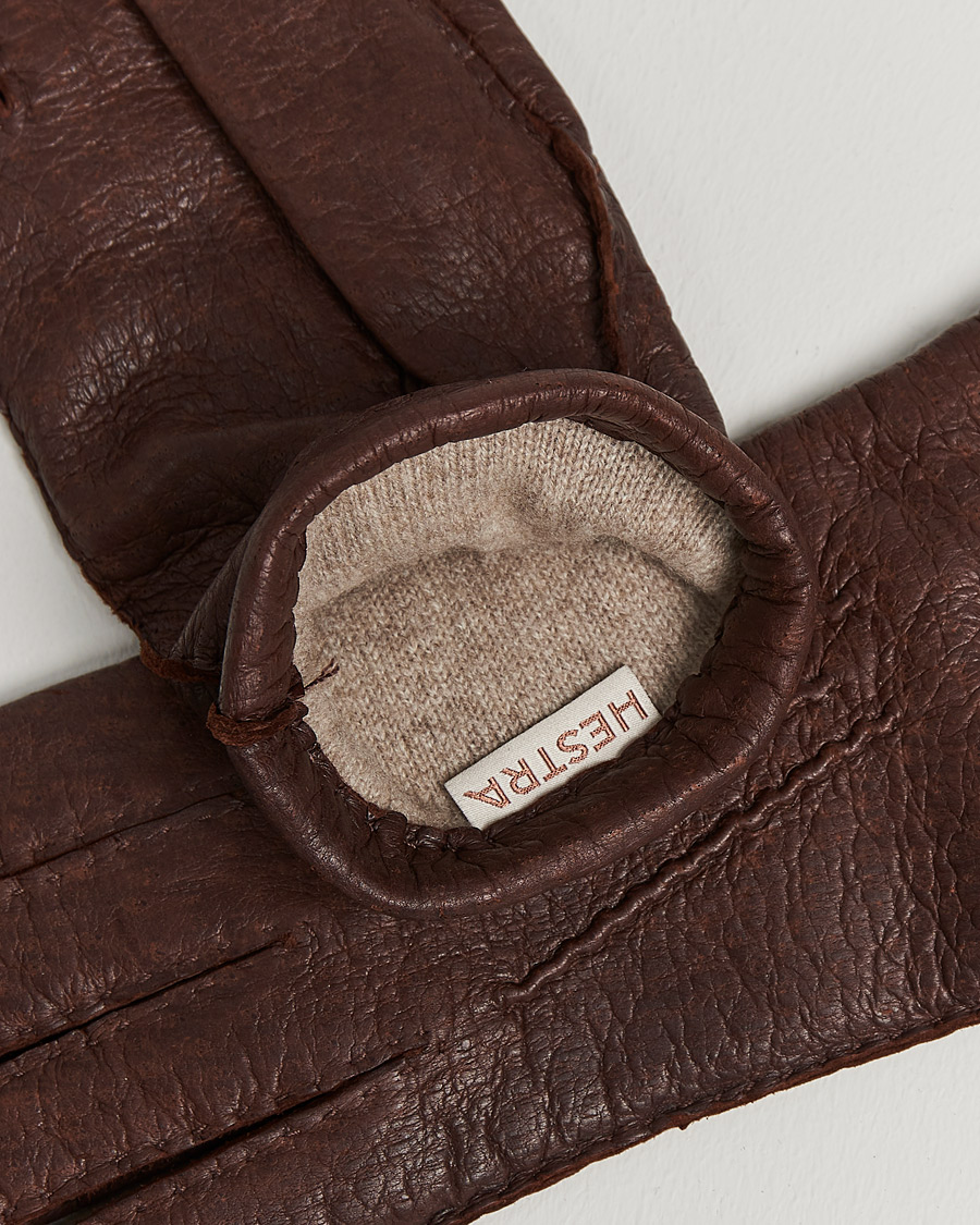 Hombres |  | Hestra | Peccary Handsewn Cashmere Glove Sienna