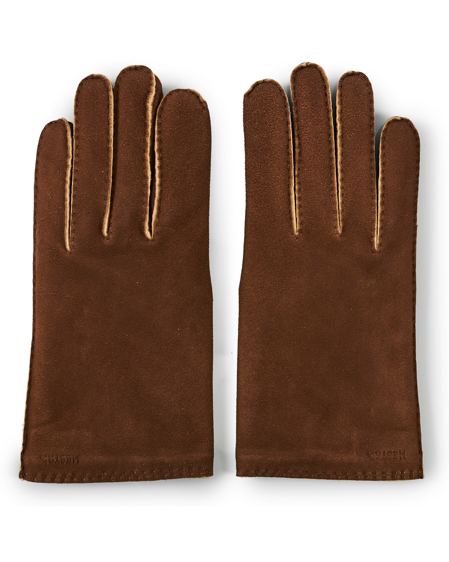 Hombres | Hestra Philippe Chamoise Wool Lined Glove Brown | Hestra | Philippe Chamoise Wool Lined Glove Brown