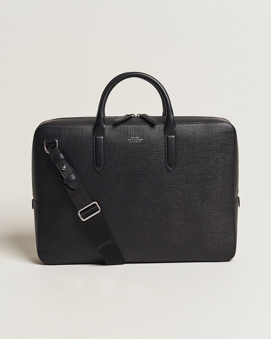 Hombres | Smythson Panama Lightweight Briefcase Black | Smythson | Panama Lightweight Briefcase Black