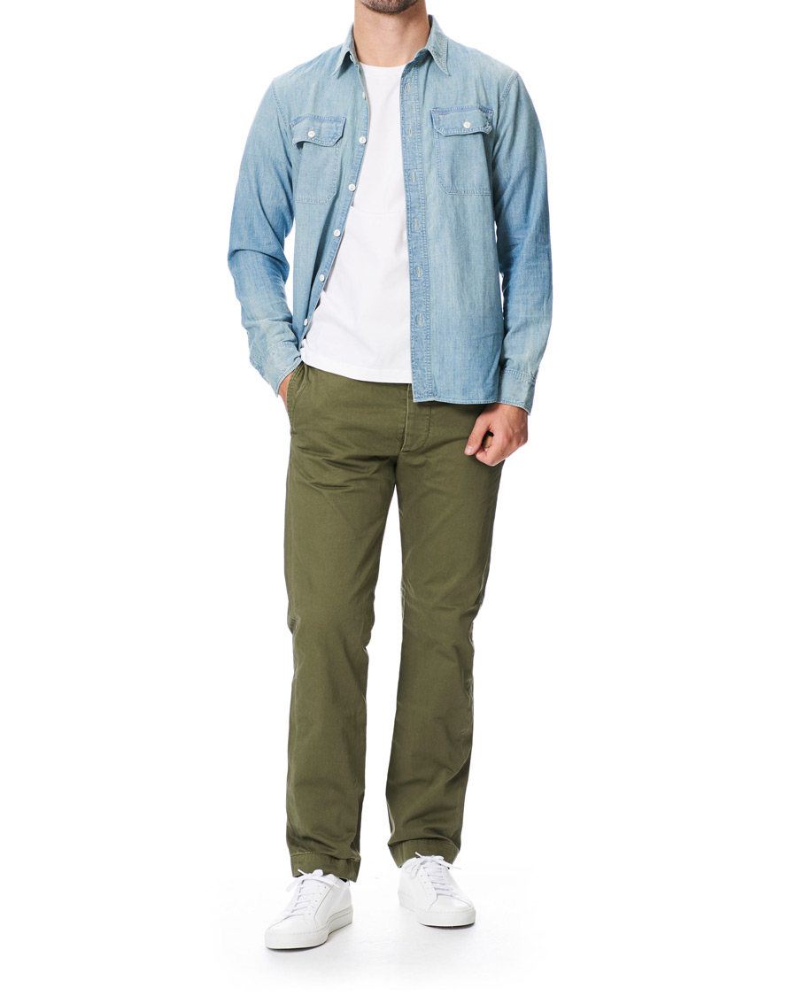 Hombres | Pantalones | RRL | Officer Chino Olive