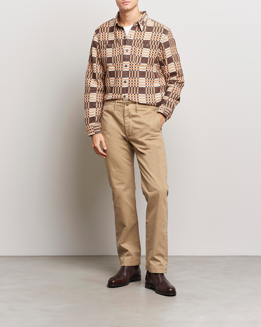 Hombres | Pantalones | RRL | Officers Flat Pant New Military Khaki