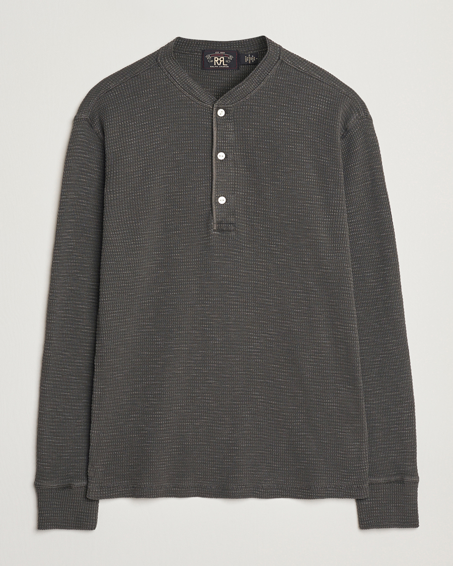 Hombres | Jerséis y prendas de punto | RRL | Long Sleeve Henley Faded Black