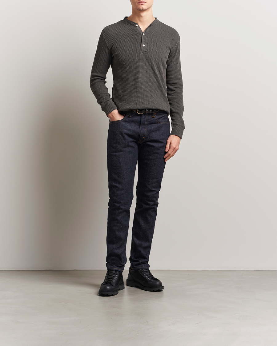 Hombres | Jerséis y prendas de punto | RRL | Long Sleeve Henley Faded Black