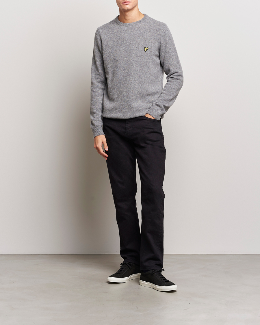 Hombres | Jerséis y prendas de punto | Lyle & Scott | Lambswool Crew Neck Pullover Mid Grey Melange