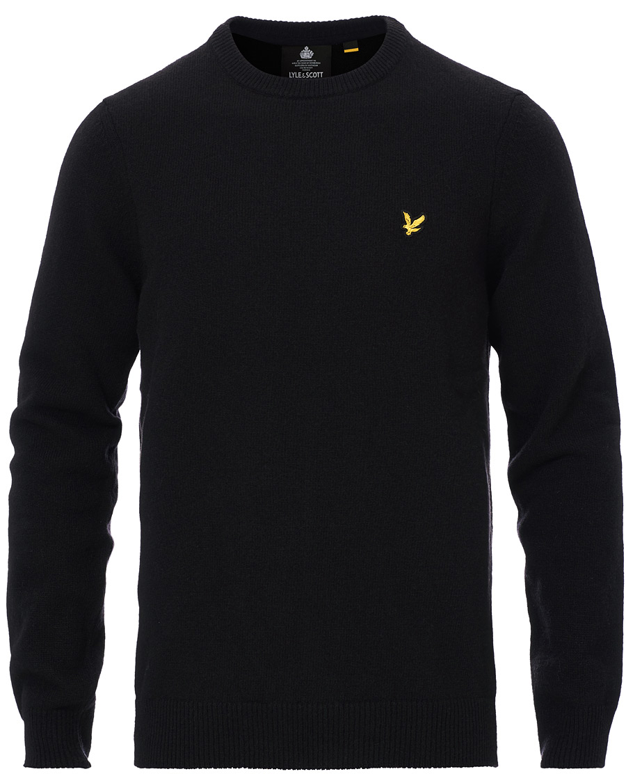 Hombres | Jerséis y prendas de punto | Lyle & Scott | Lambswool Crew Neck Pullover Black