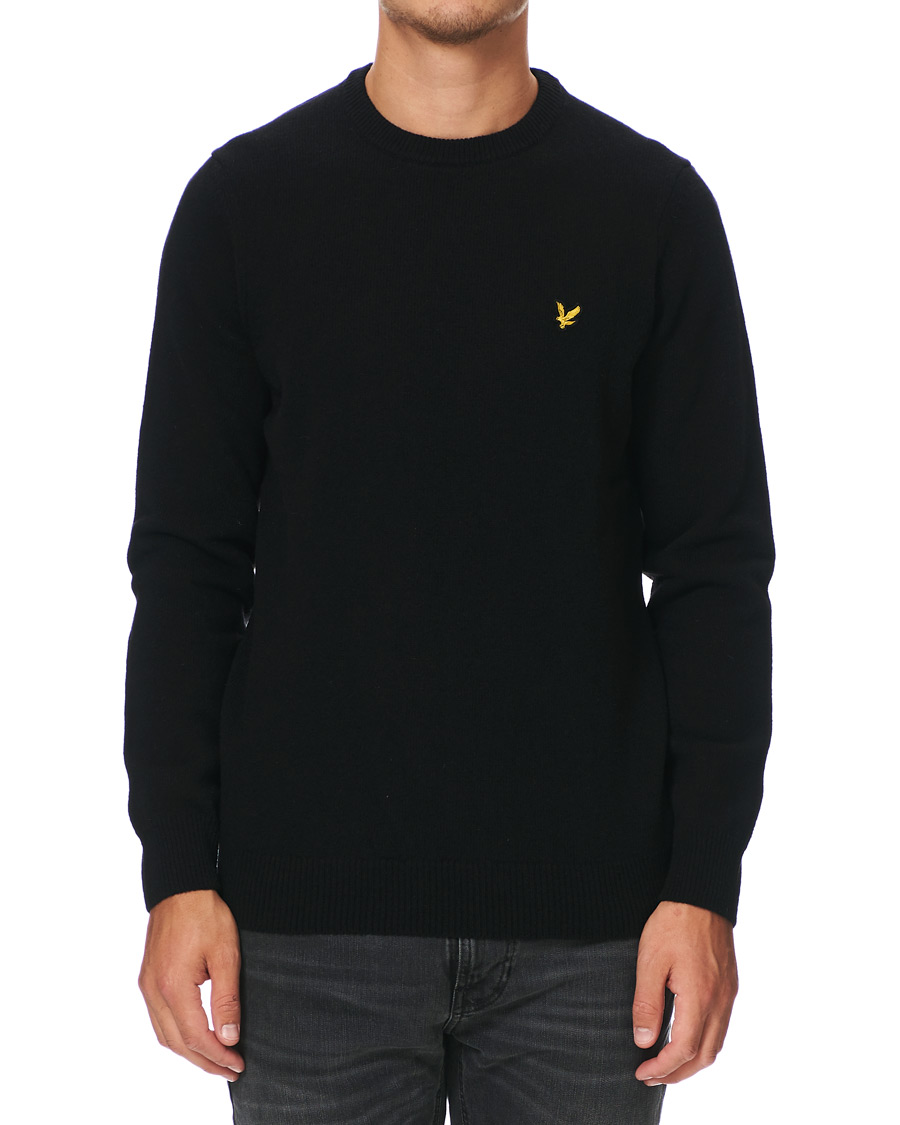 Hombres | Jerséis y prendas de punto | Lyle & Scott | Lambswool Crew Neck Pullover Black