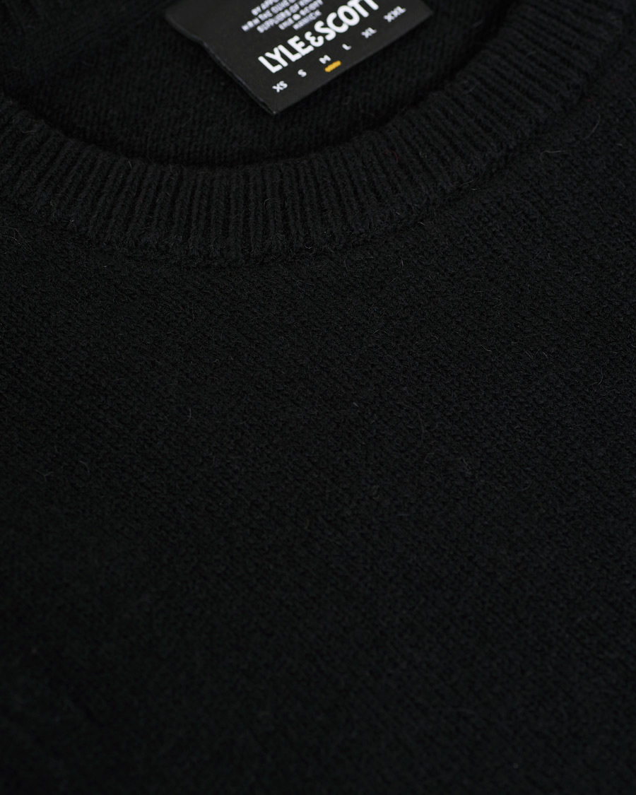 Hombres | Jerséis y prendas de punto | Lyle & Scott | Lambswool Crew Neck Pullover Black