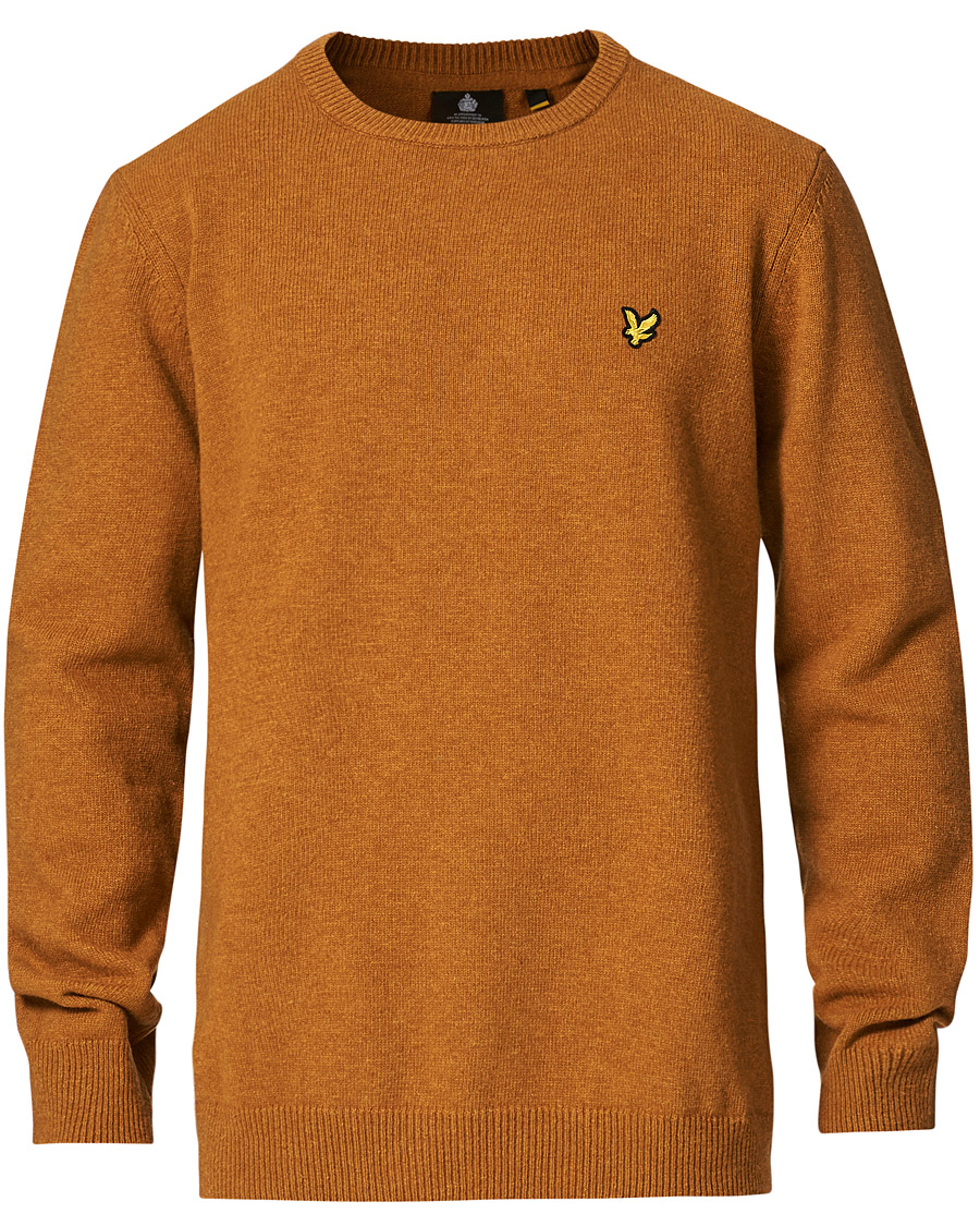 Hombres | Jerséis y prendas de punto | Lyle & Scott | Lambswool Crew Neck Pullover Caramel Marl