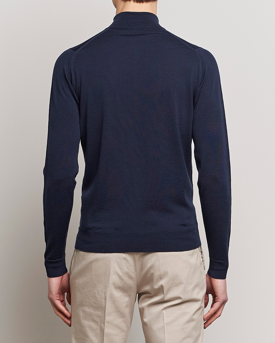 Hombres | Jerséis y prendas de punto | John Smedley | Barrow Extra Fine Merino Half Zip Midnight