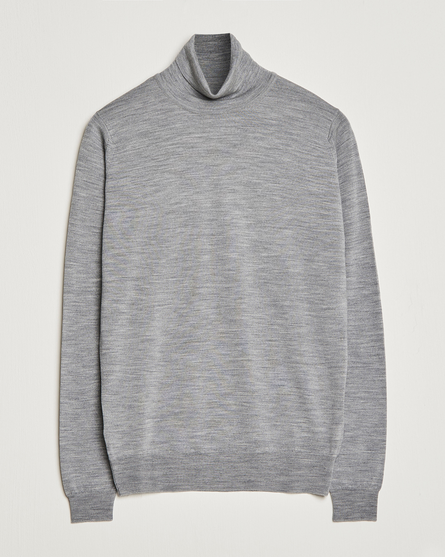 Hombres | Jerséis y prendas de punto | John Smedley | Cherwell Extra Fine Merino Rollneck Silver