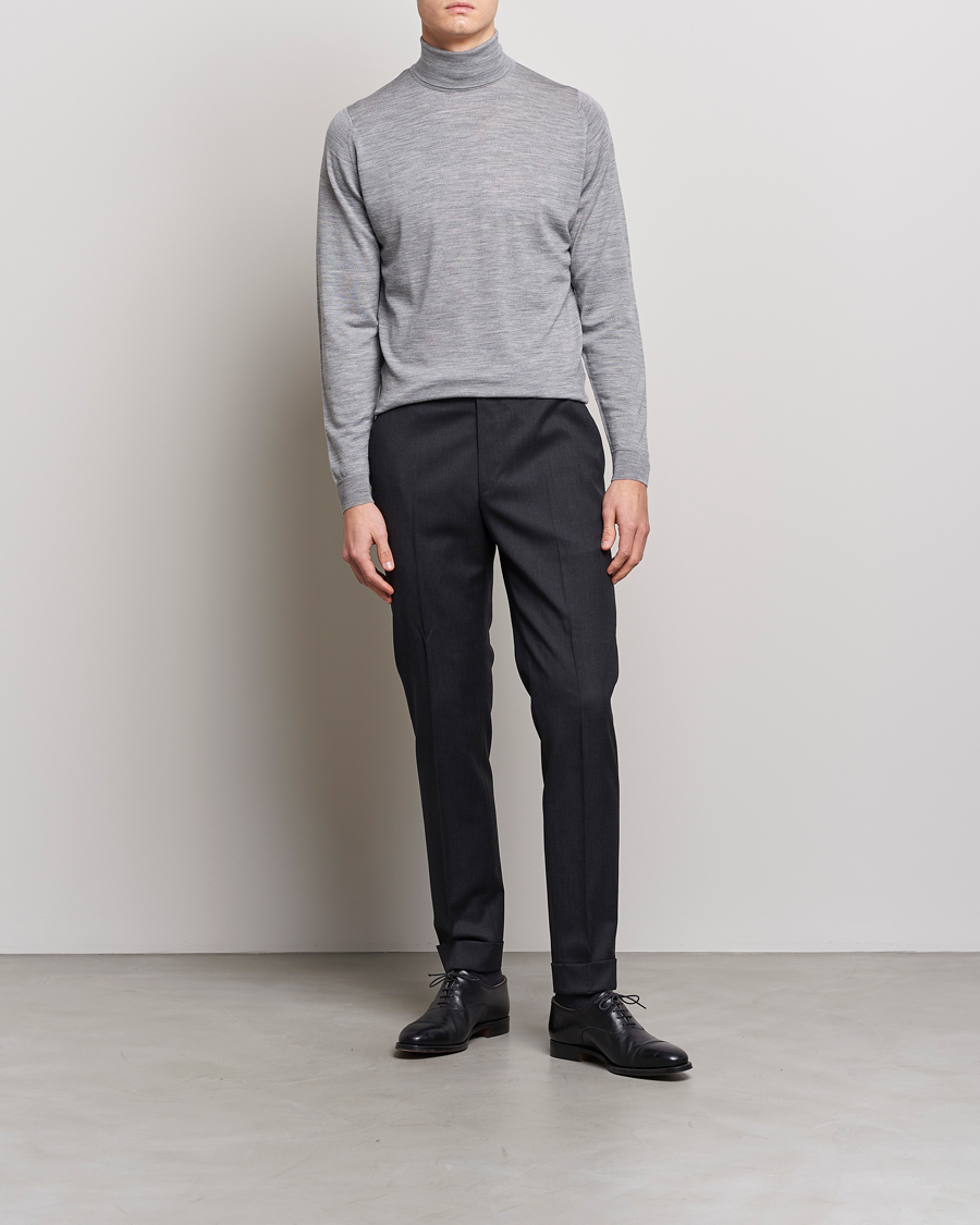Hombres | Jerséis y prendas de punto | John Smedley | Cherwell Extra Fine Merino Rollneck Silver