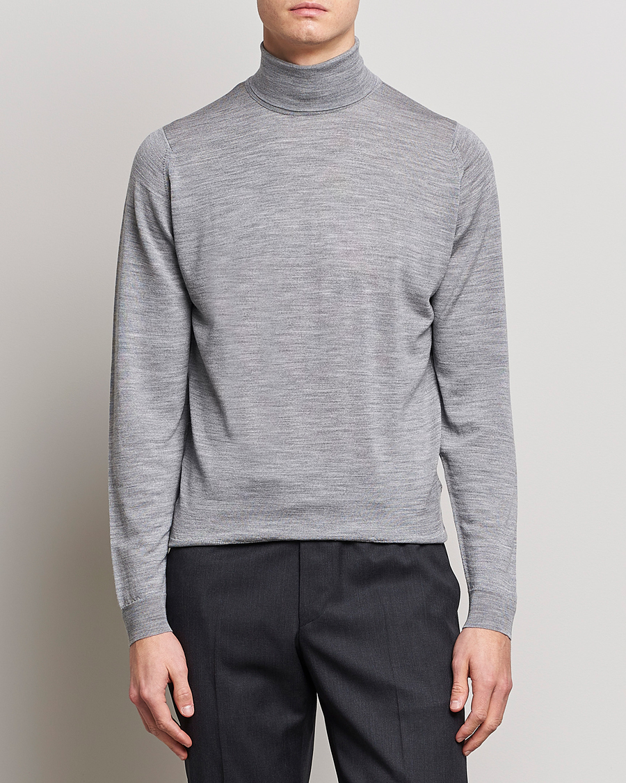 Hombres | Jerséis y prendas de punto | John Smedley | Cherwell Extra Fine Merino Rollneck Silver